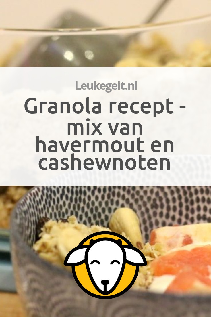 Granola recept mix van havermout en cashewnoten Leukegeit