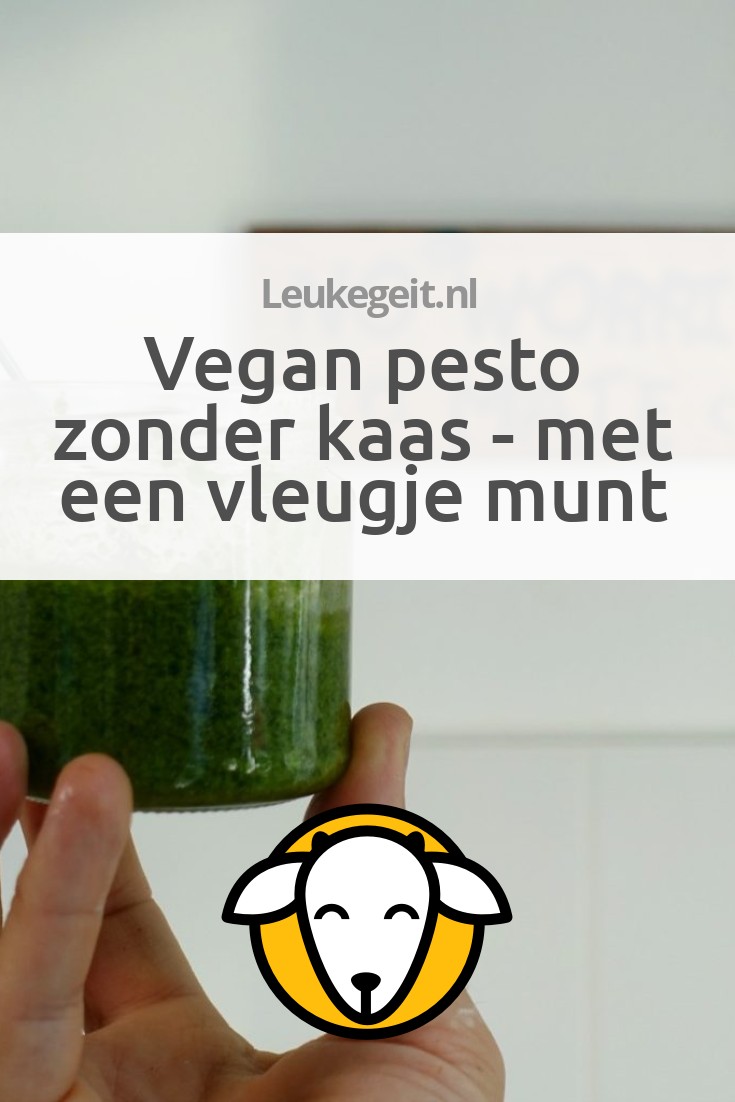 Vegan pesto zonder kaas met een vleugje munt Leukegeit