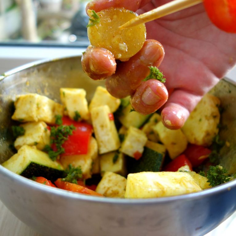 Halloumi spiezen voor op de BBQ of in de pan Leukegeit