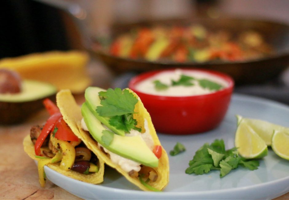 vegan taco's met geroosterde tofu en groenten