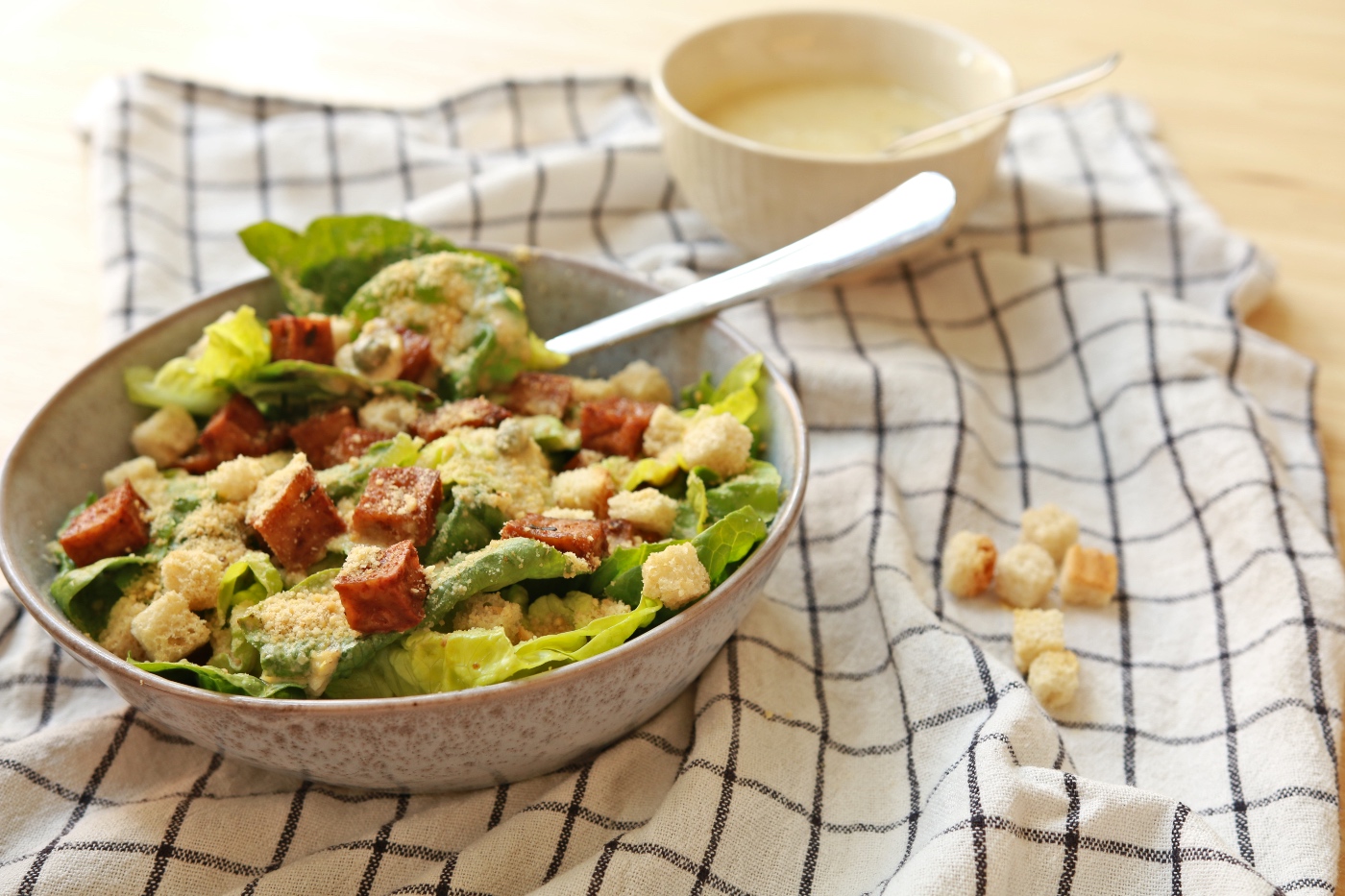 Vegan Caesar Salade recept - Leukegeit